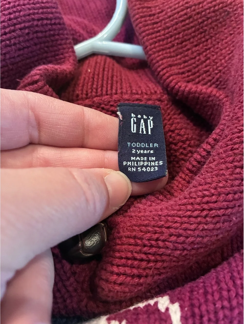 Gap Vintage/Y2K 2006 Toddler Burgundy Boot Sweater
